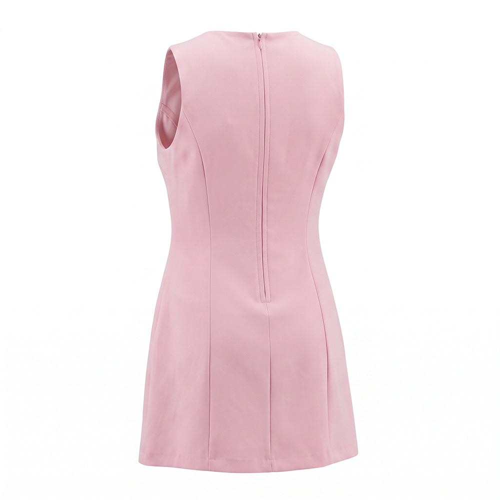 PINK SHORT SLEEVE DRESS