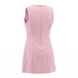 PINK SHORT SLEEVE DRESS