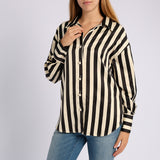 BLACK/CREAM LONG SLEEVE SHIRT