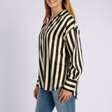 BLACK/CREAM LONG SLEEVE SHIRT