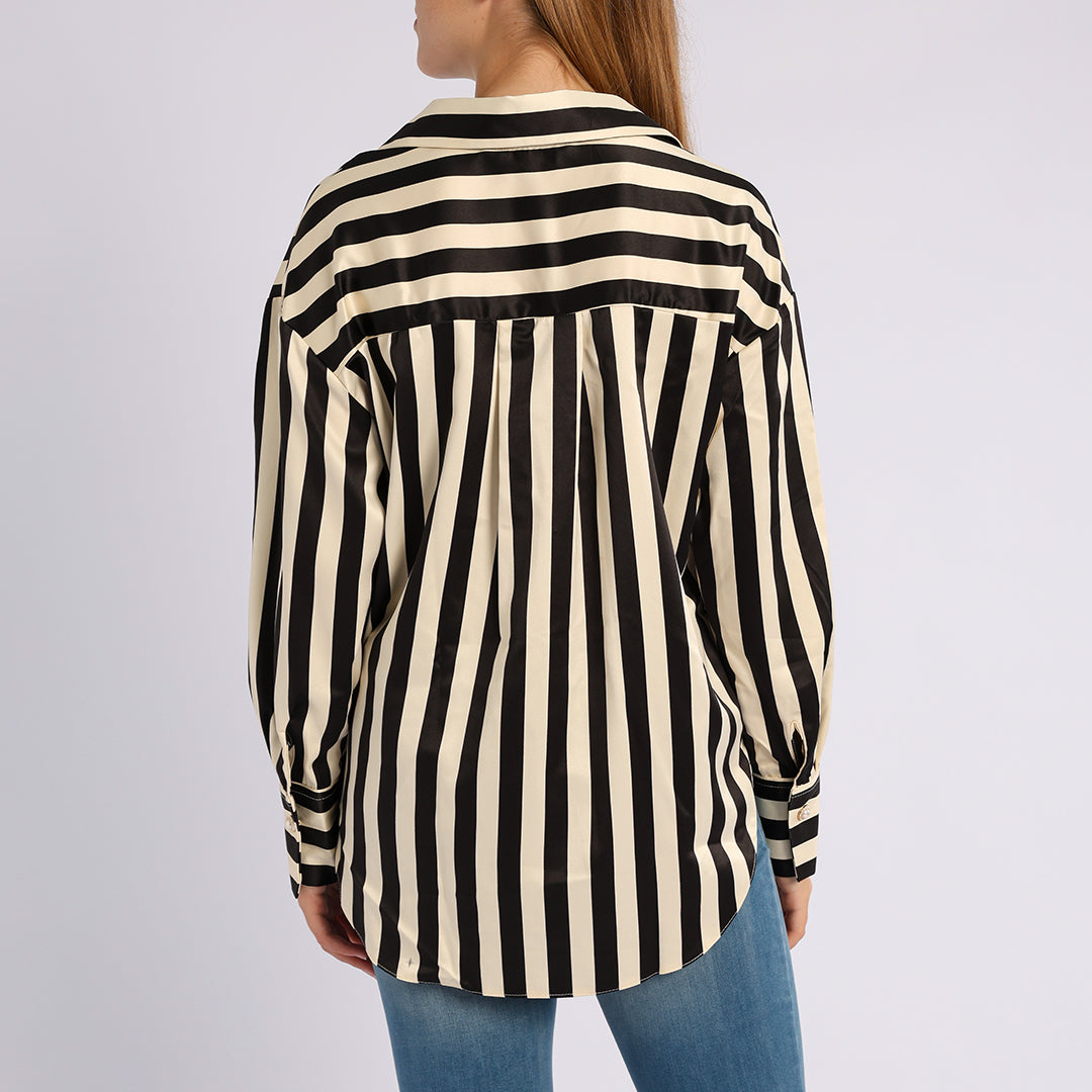 BLACK/CREAM LONG SLEEVE SHIRT