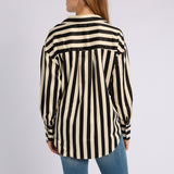 BLACK/CREAM LONG SLEEVE SHIRT
