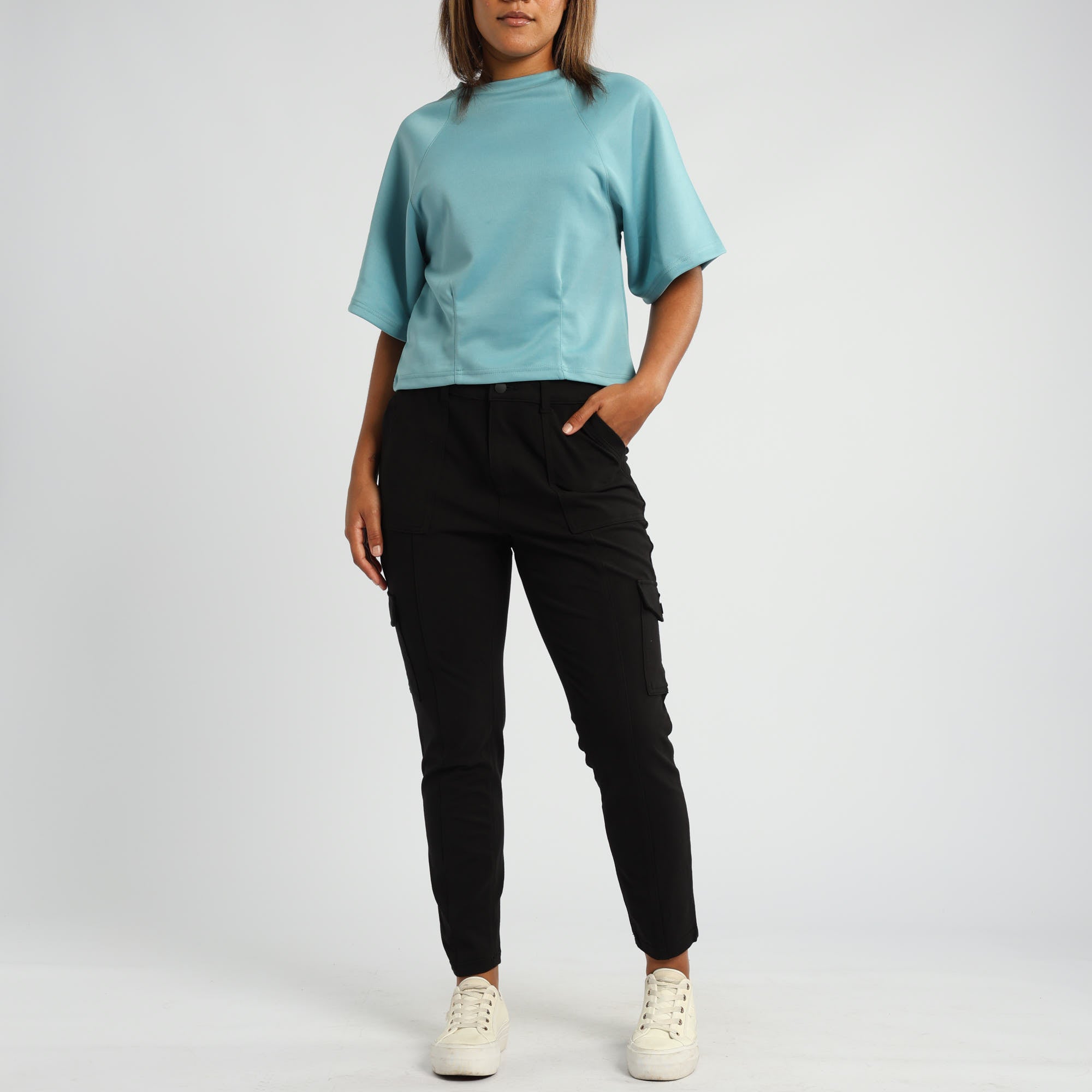 BLACK STRECH CARGO PANT