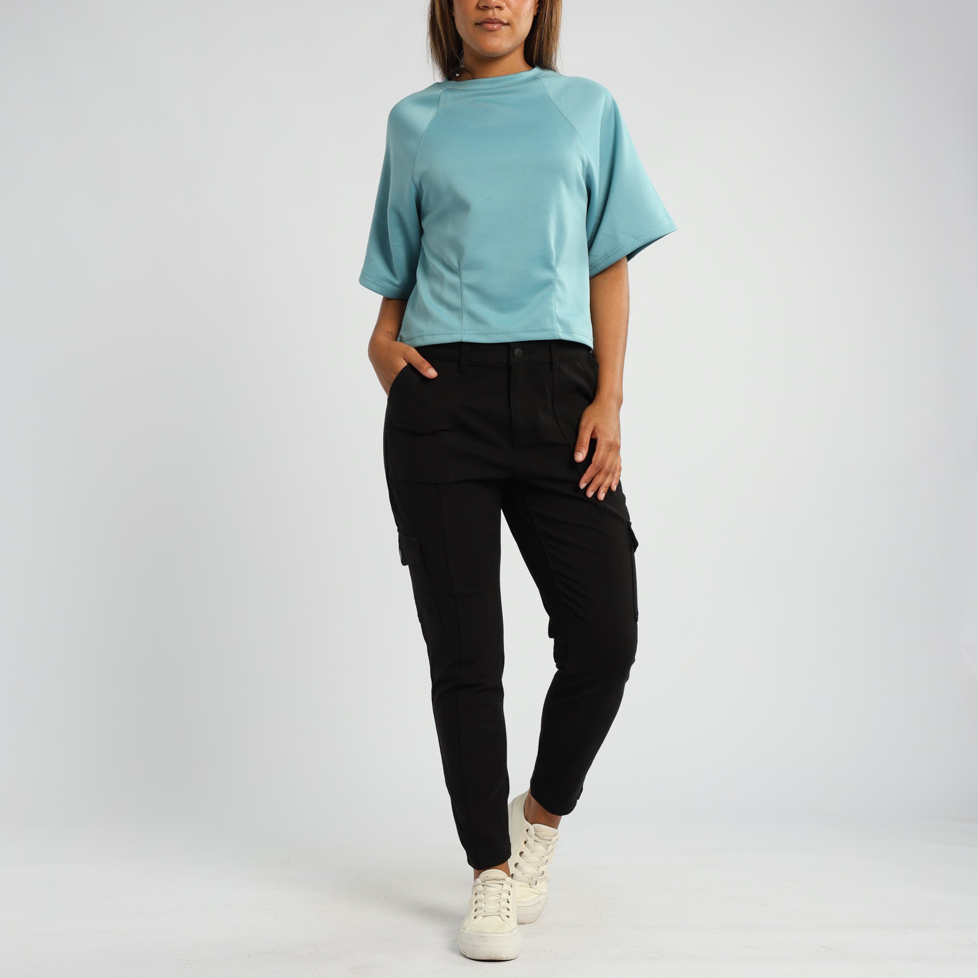 BLACK STRECH CARGO PANT