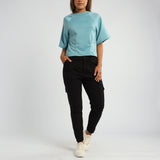 BLACK STRECH CARGO PANT