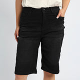 Black Denim Jort