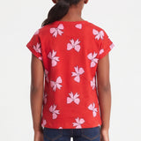 GIRLS COOL KIDS RED PRINTED  SHORT SLEEVE TOP