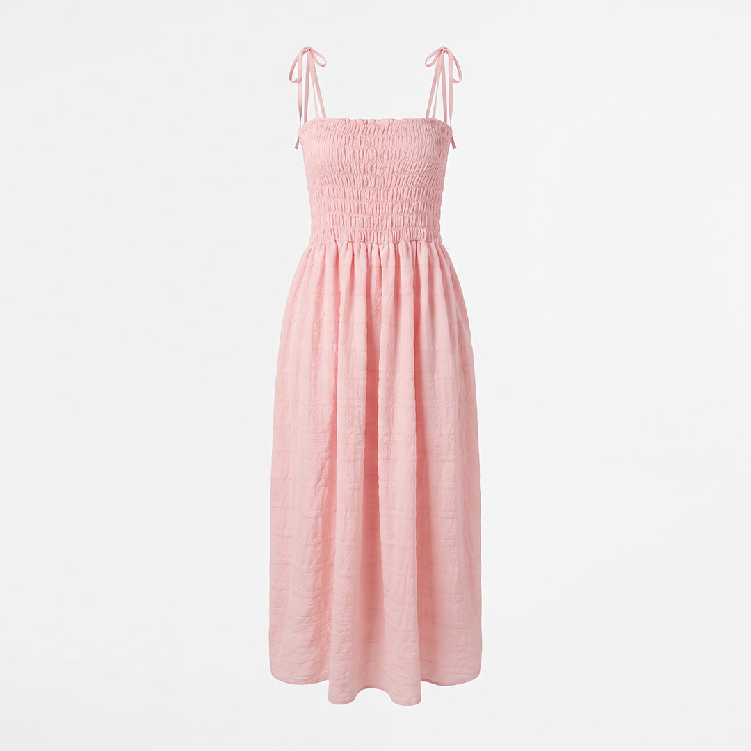 Ladies Alora Pink Smocked Dress