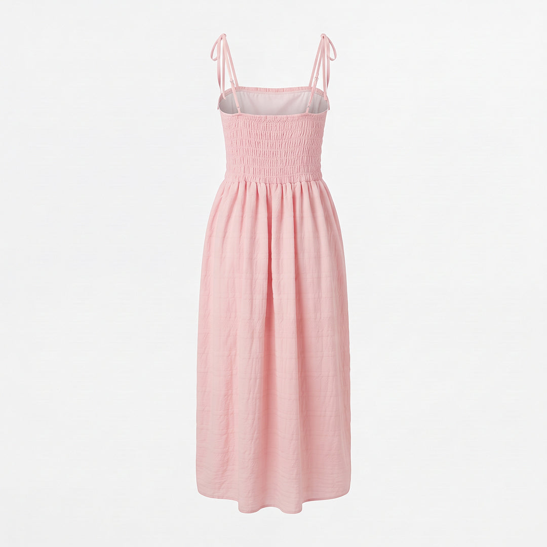 Ladies Alora Pink Smocked Dress