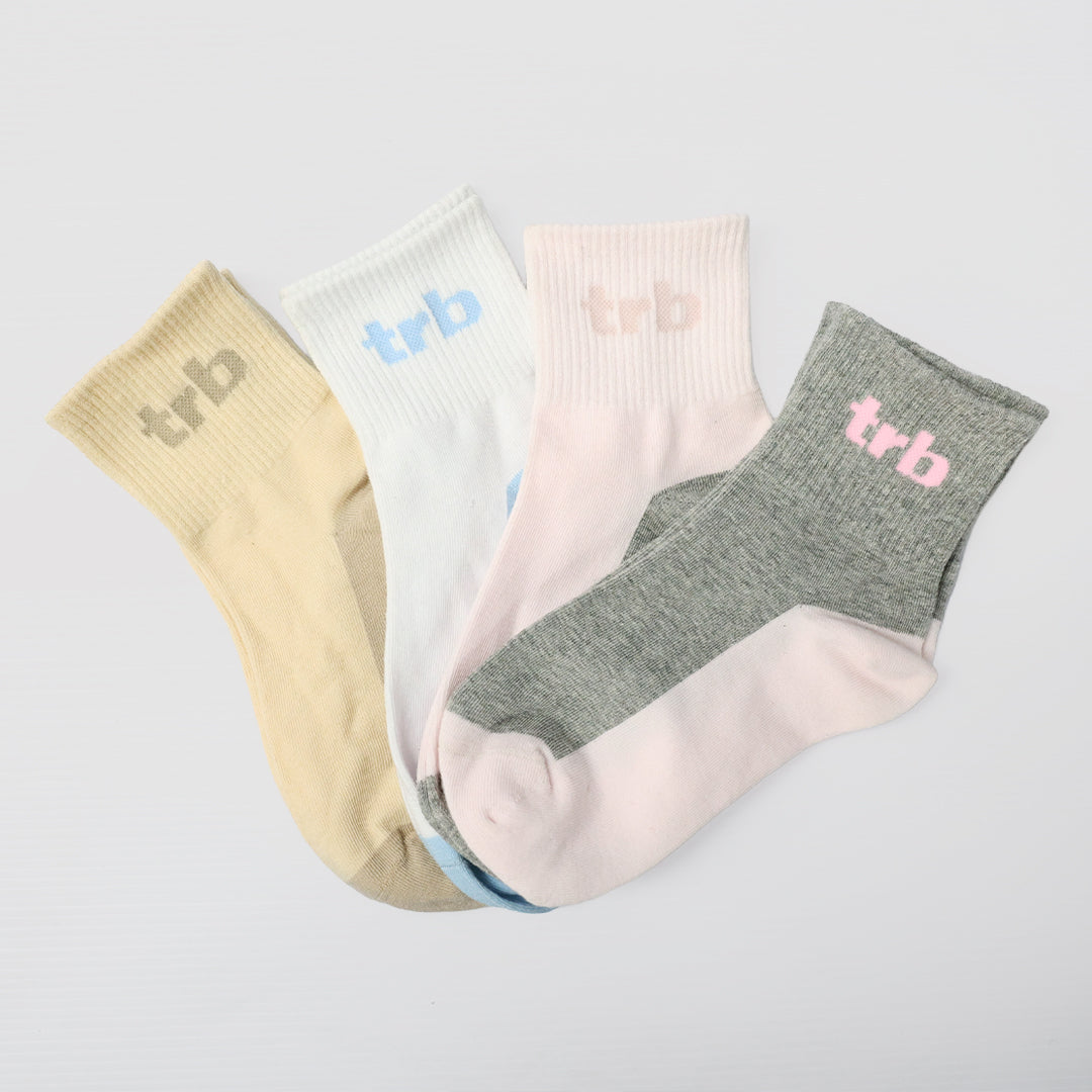 Crew Ribbed 4 Pack Socks