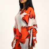 LADIES CIARRA WHITE/RED BLOUSE