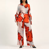 LADIES CIARRA WHITE/RED PANT