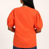 LADIES CIARRA RED HENLEY SHIRT