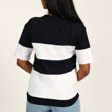 LADIES WHITE/NAVY TOP