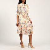 LADIES CIARRA FLORAL LUREX DRESS
