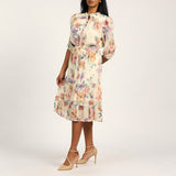 LADIES CIARRA FLORAL LUREX DRESS