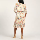 LADIES CIARRA FLORAL LUREX DRESS