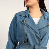 LADIES DENIM TRENCH  JACKET
