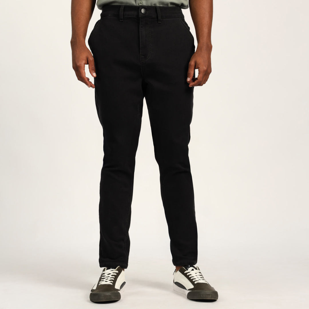 MENS ZAFF DENIM BLACK CARGO JOGGER