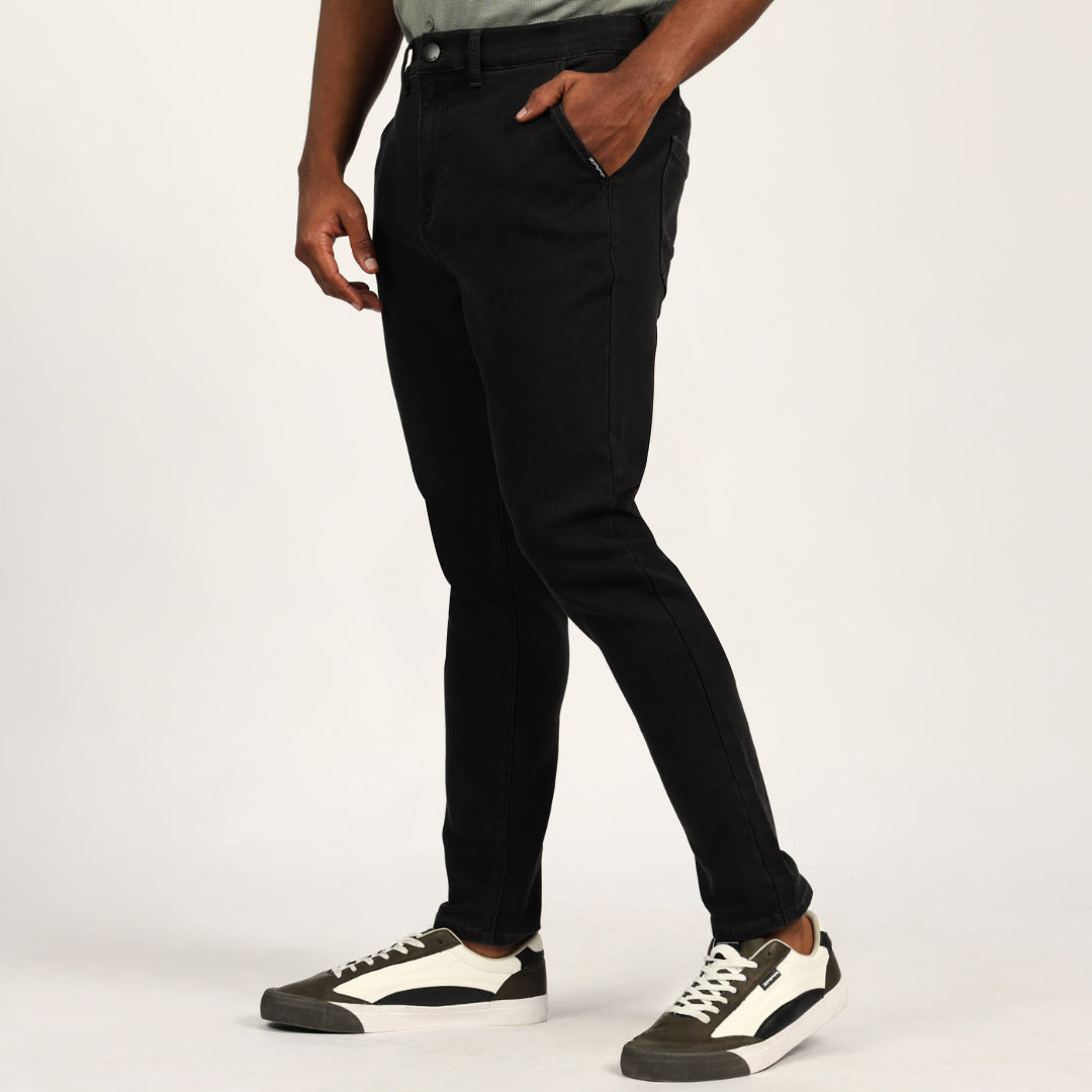 MENS ZAFF DENIM BLACK CARGO JOGGER