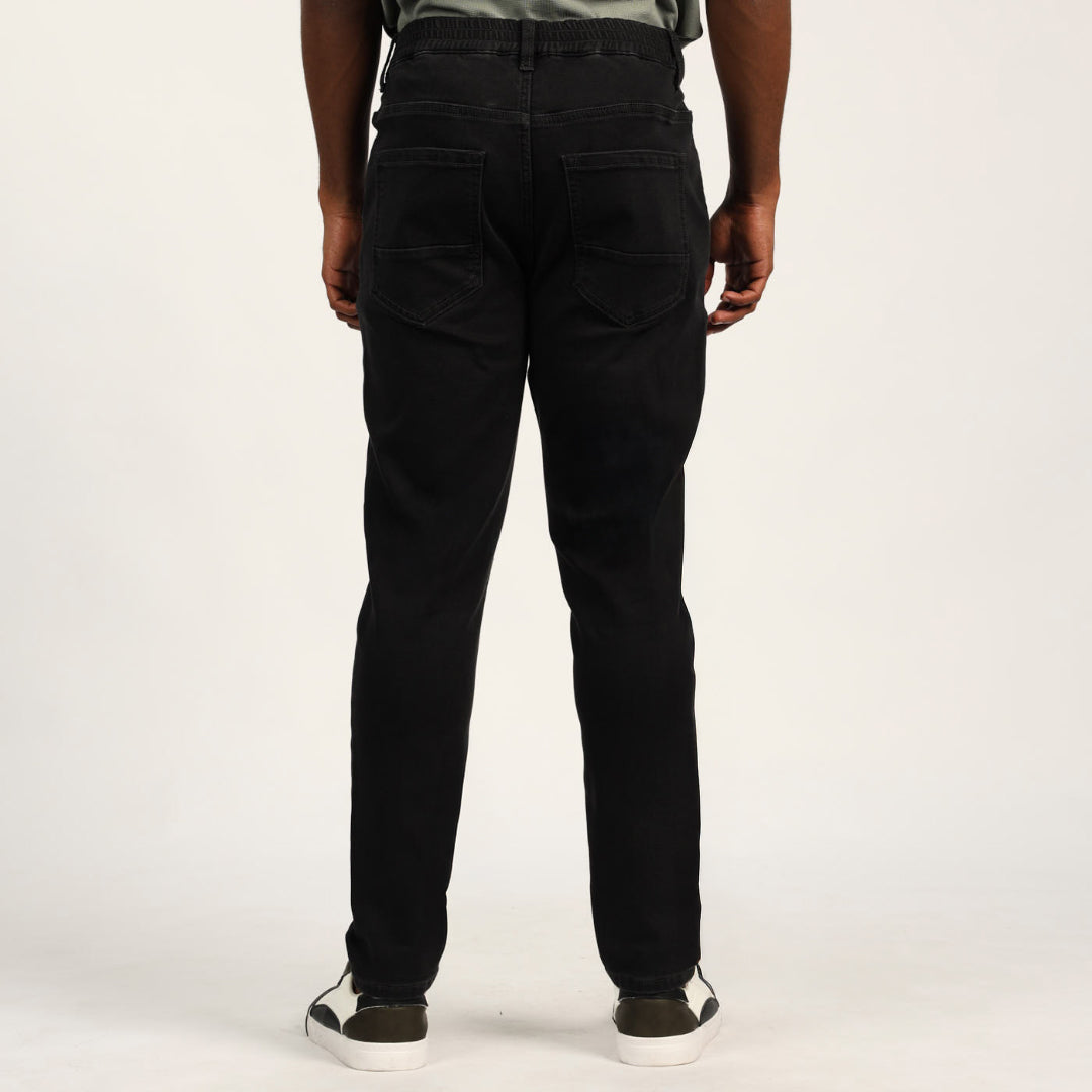 MENS ZAFF DENIM BLACK CARGO JOGGER