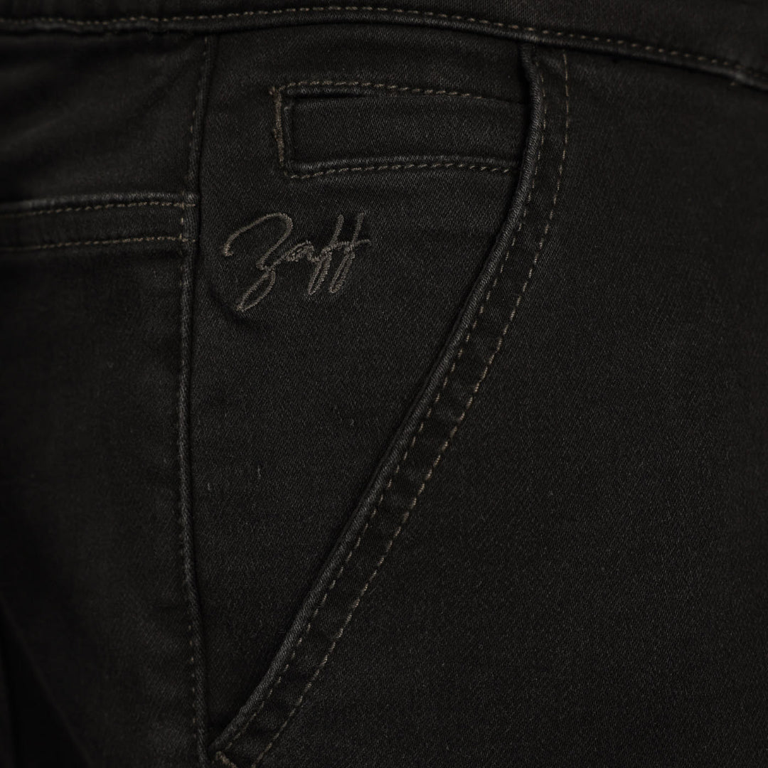 MENS ZAFF DENIM BLACK CARGO JOGGER