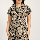 LADIES CIARRA BLACK/STONE  BLOUSE