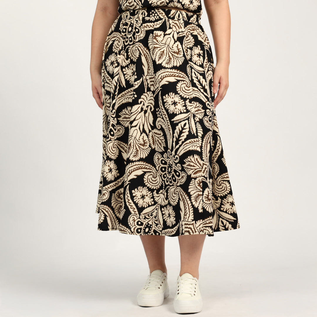 LADIES CIARRA BLACK/STONE SKIRT