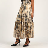 LADIES CIARRA BLACK/WHITE TIERED SKIRT