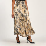 LADIES CIARRA BLACK/WHITE TIERED SKIRT