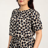 LADIES CIARRA NAVY/WHITE BLOUSE