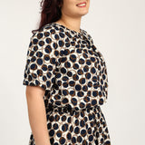 LADIES CIARRA NAVY/WHITE BLOUSE