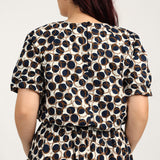 LADIES CIARRA NAVY/WHITE BLOUSE