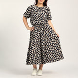 LADIES CIARRA NAVY/WHITE FLARE SKIRT