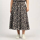 LADIES CIARRA NAVY/WHITE FLARE SKIRT