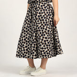 LADIES CIARRA NAVY/WHITE FLARE SKIRT