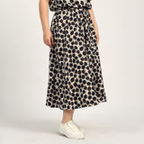 LADIES CIARRA NAVY/WHITE FLARE SKIRT