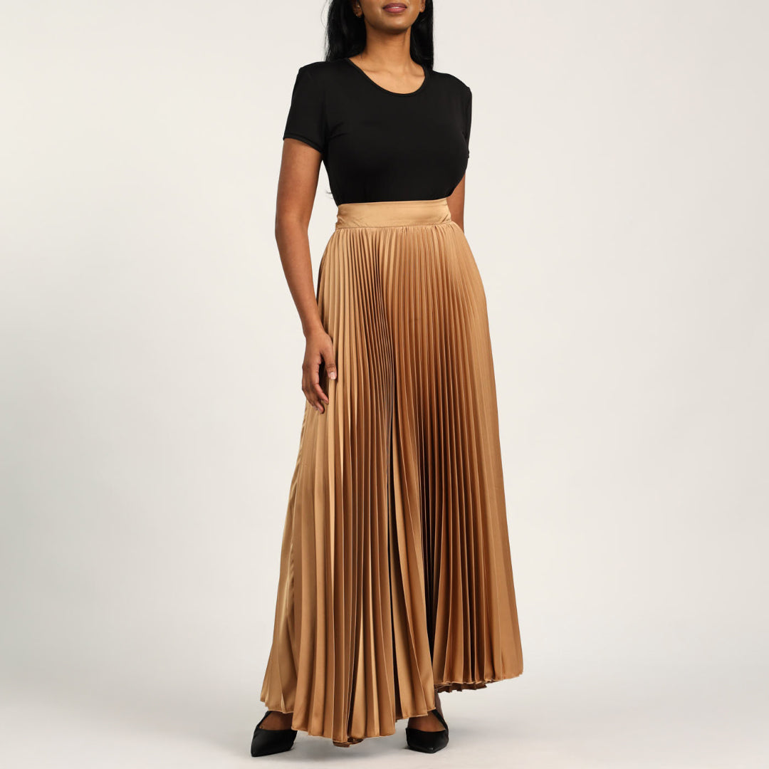 Gold Pleated Skirt