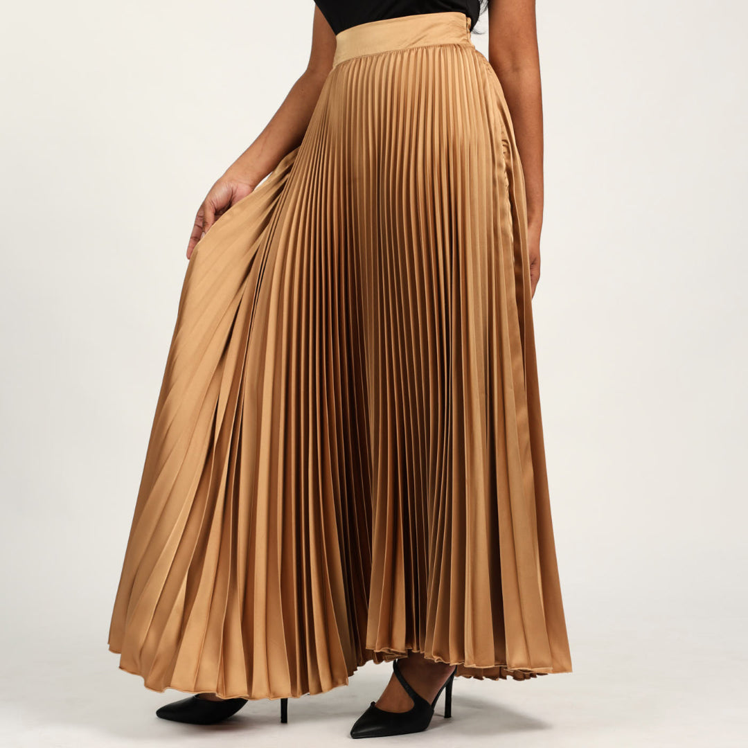 Gold Pleated Skirt