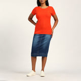 LADIES ORANGE/WHITE 2PK TOPS