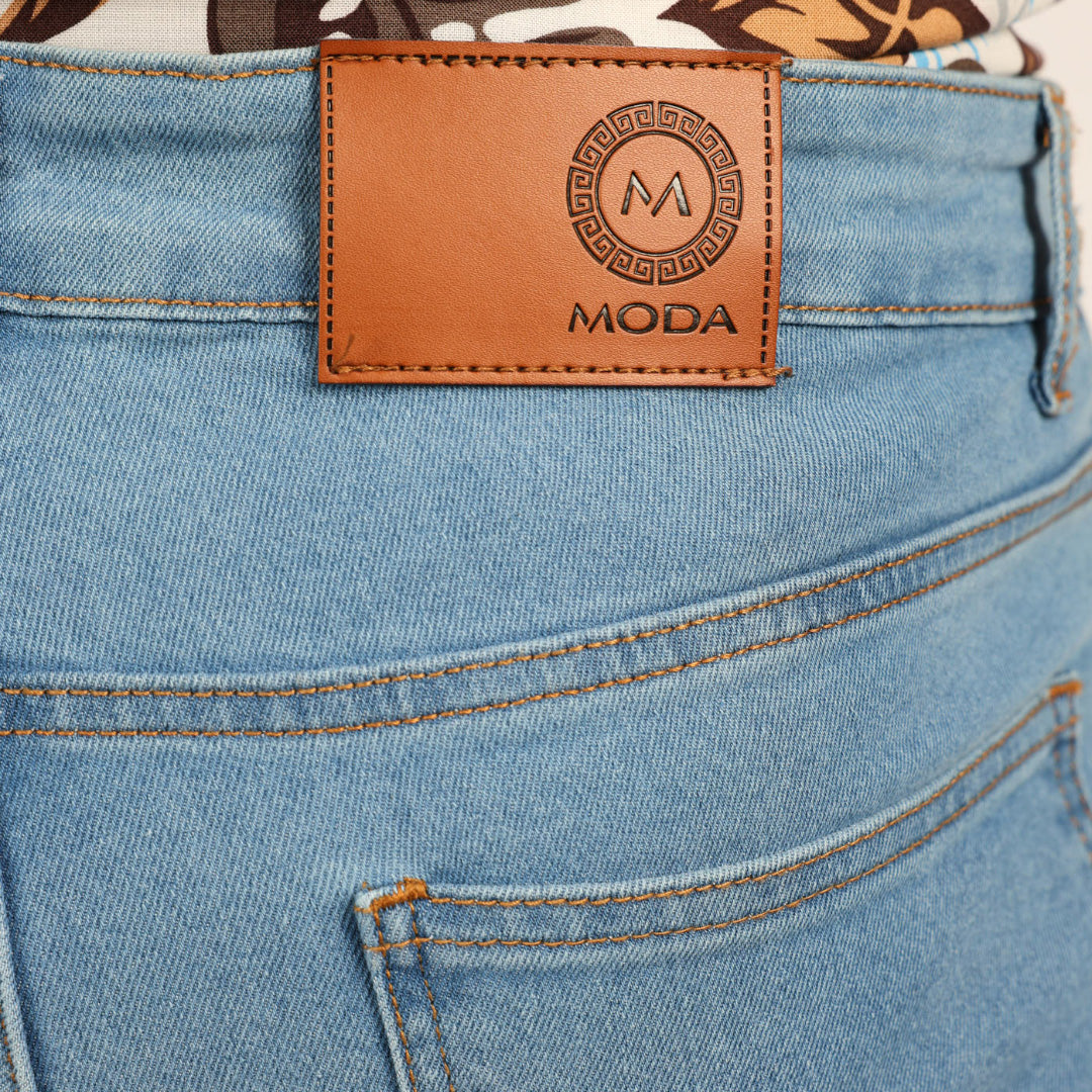 MENS MODA LIGHT BLUE DENIM SHORTS