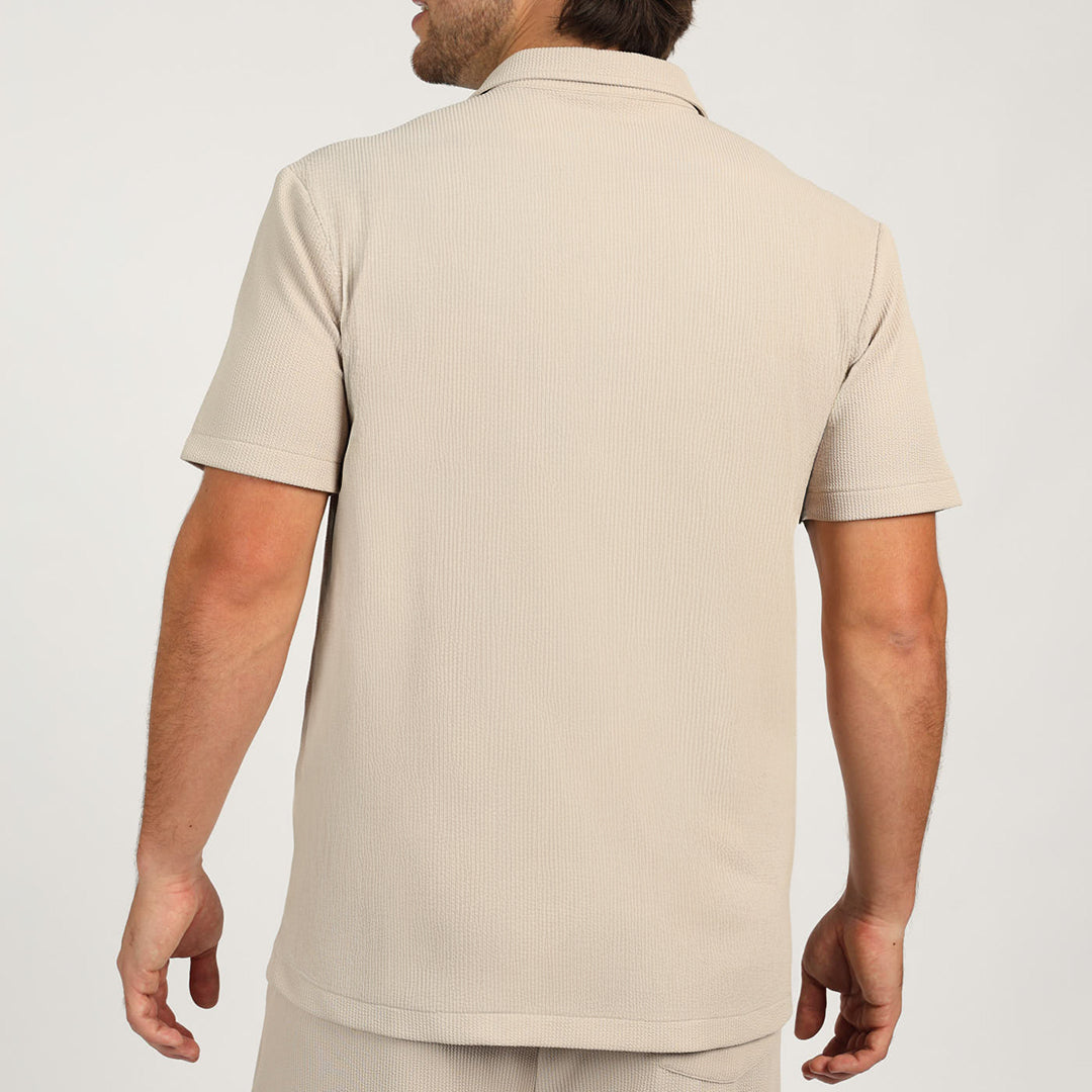 MENS MODA STONE SEERSUCKER SHIRT (GLAD-NECK)