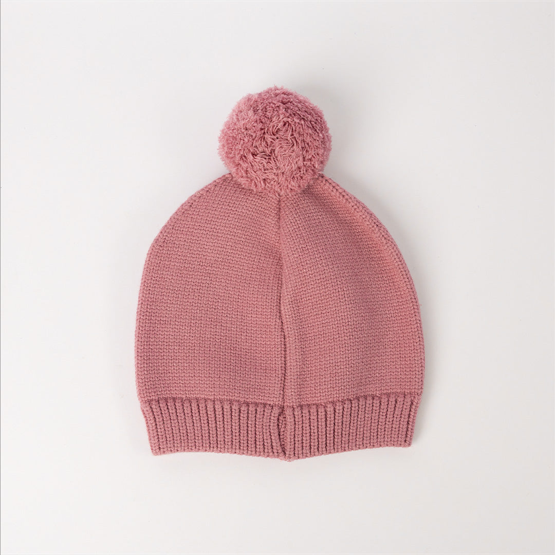 Knit Skull Beanie.Pom Pom.