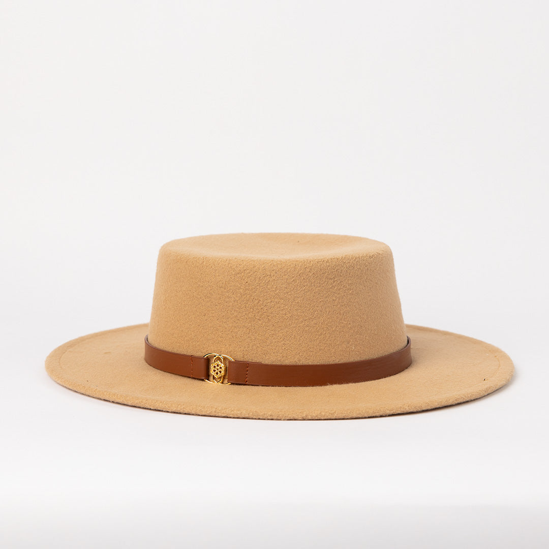 Felt Boater Hat.Ciarra Trim.