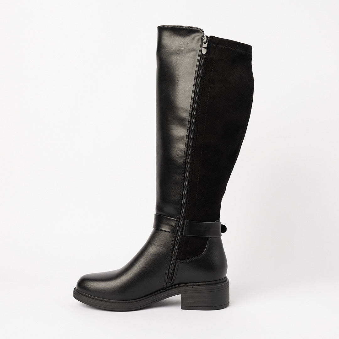 Velvet Ankle Boot.Silver Trim Details