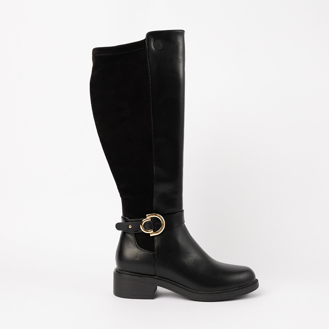 Velvet Ankle Boot.Silver Trim Details