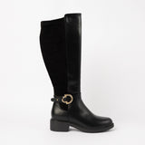 Velvet Ankle Boot.Silver Trim Details