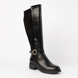 Velvet Ankle Boot.Silver Trim Details