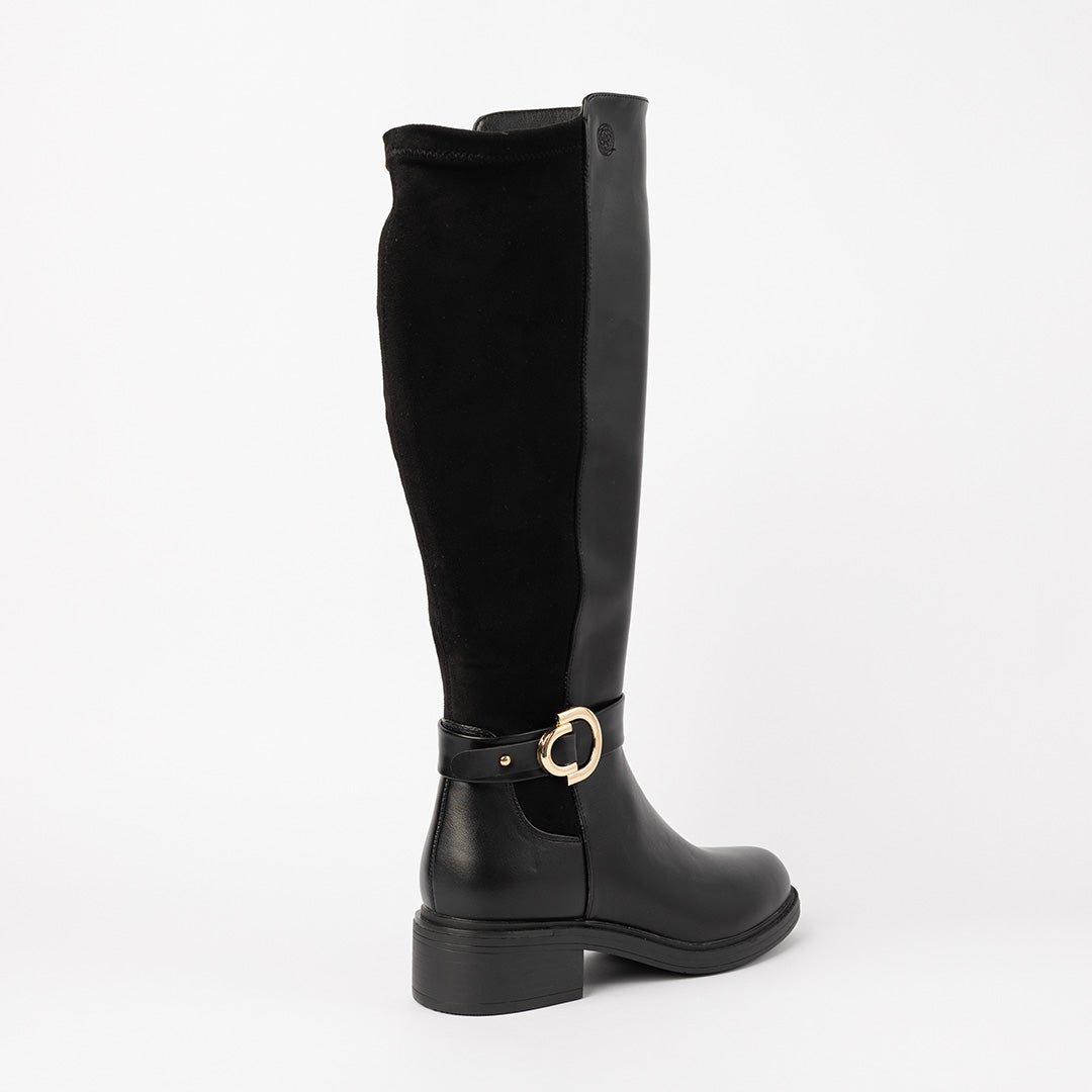 Velvet Ankle Boot.Silver Trim Details