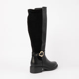 Velvet Ankle Boot.Silver Trim Details